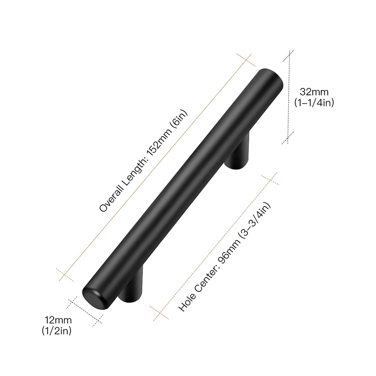 Ravinte 30 Pack 6 inch Cabinet Pulls Matte Black Stainless Steel Kitchen Drawer Pulls Cupboard Handles Cabinet Handles 3.75” Hole Center