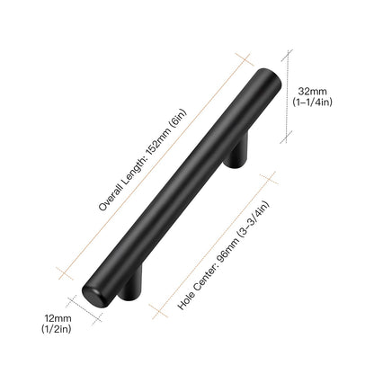 Ravinte 30 Pack 6 inch Cabinet Pulls Matte Black Stainless Steel Kitchen Drawer Pulls Cupboard Handles Cabinet Handles 3.75” Hole Center