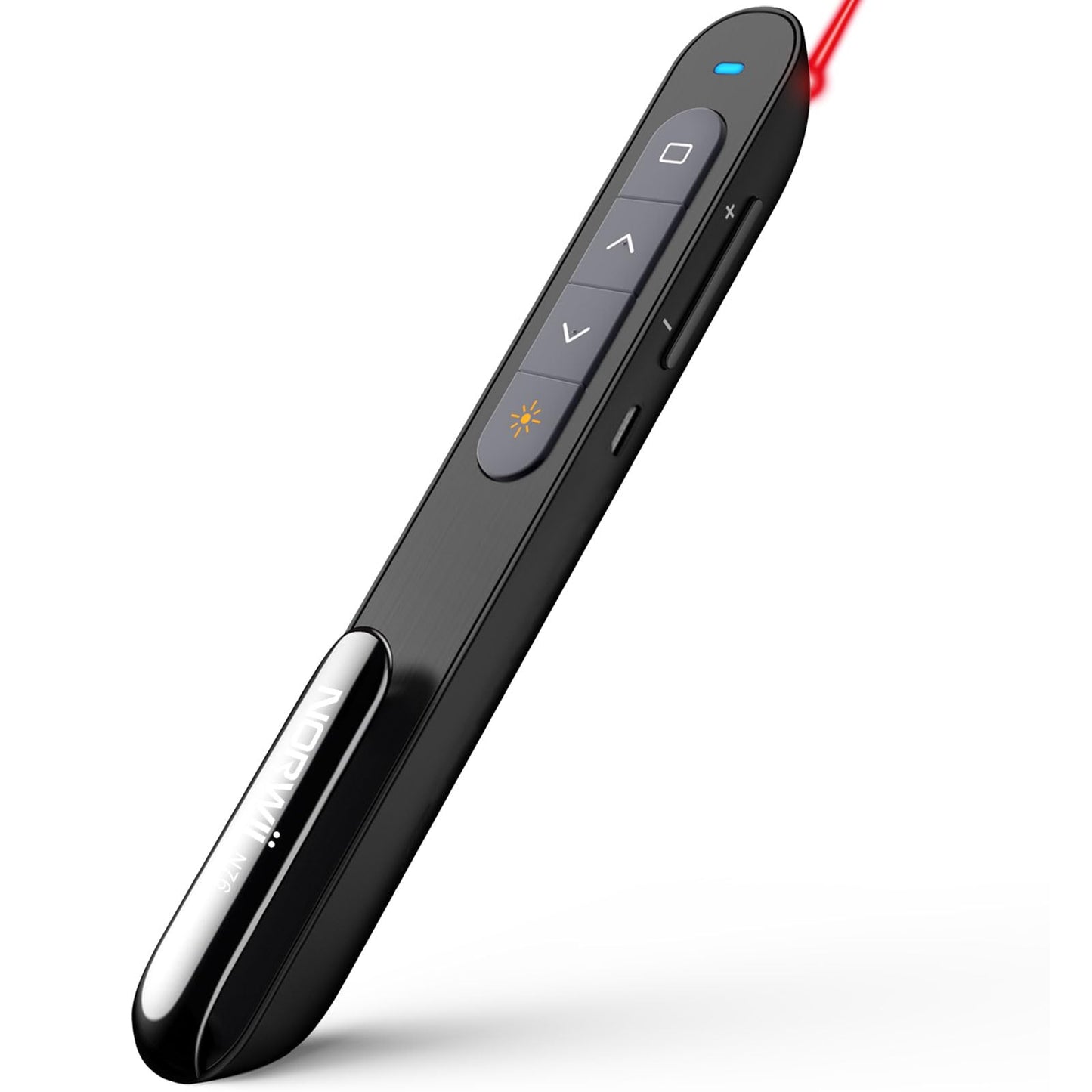 Norwii N76 Rechargeable Presentation clicker with Pointer, Long Range Presentation Remote, Wireless Presenter for PowerPoint Presentations, Slide Control (Black with Red Light)