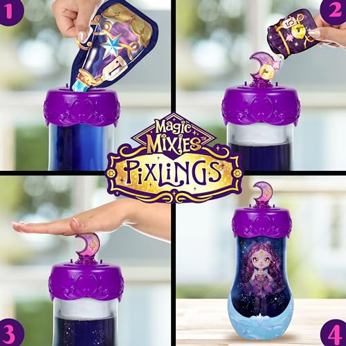 Magic Mixies Pixlings Shimmerverse Series, Create & Mix Magic Potion To Magically Reveal Catlyn the Cat, Watch As This Beautiful 6.5" Shimmerverse Pixling Fashion Doll Appears Inside The Potion Bottle