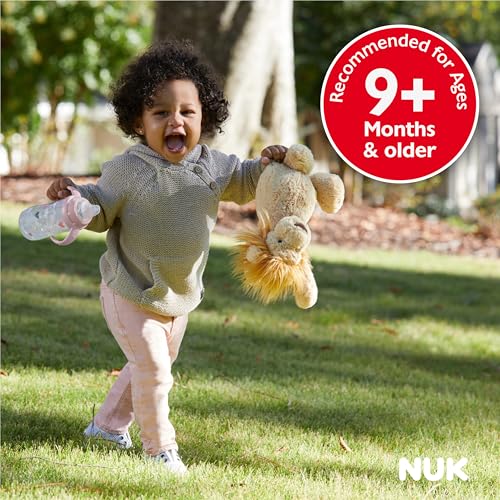 NUK Learner Cup, 8+ Months, Fun Fruits and Animals, Amazon Exclusive Collection, 10 Oz, Pack of 2, BPA-Free, Soft Spout, Spill Proof Sippy Cup