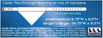 Pets First NFL DOG BANDANA - KANSAS CITY CHIEFS REVERSIBLE PET BANDANA. 2 Sided Sports Bandana with a PREMIUM Embroidery TEAM LOGO, Small/Medium. - 2 Sizes & 32 NFL Teams available (KCC-3217-S-M)