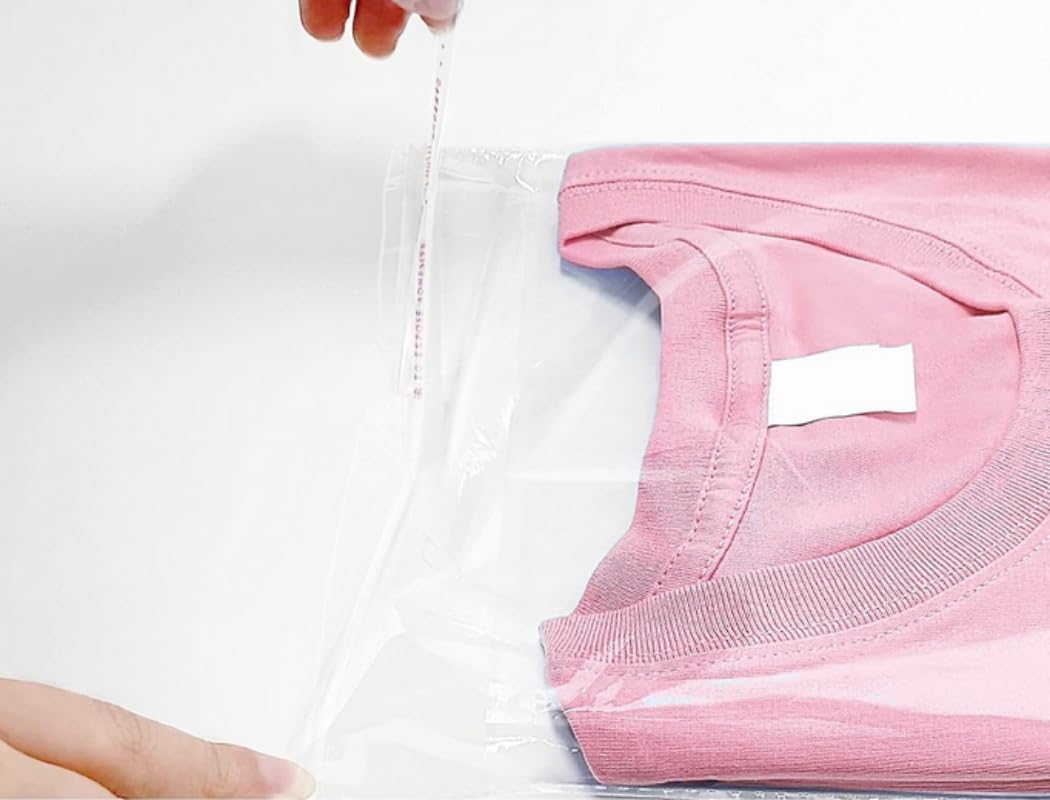 100 Pieces (9x12 Inch) Clear Plastic Bags for Packaging, Clothing & T-Shirts Strong Packing Self Adhesive Cellophane Bag