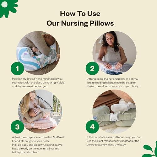 My Brest Friend Nursing Pillow - Deluxe - Enhanced Comfort w/ Slipcover - Ergonomic Breastfeeding Pillow For Ultimate Support For Mom & Baby - Adjustable Pillow W/ Handy Side Pocket, Evening Grey