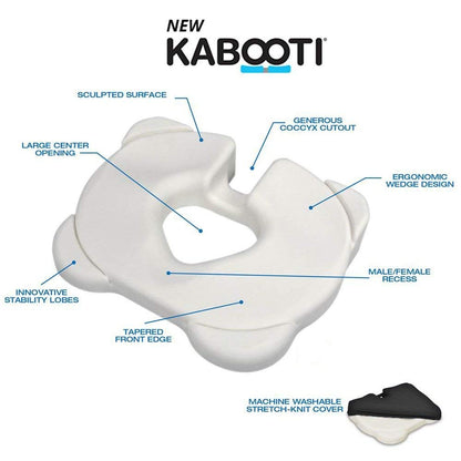 Kabooti Donut Seat Cushion, 3-in-1 Design with Center Cutout for Tailbone Pain, Sciatica and Hemorrhoids