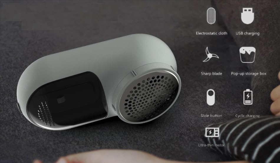 Rechargeable Fabric Shaver, Magictec Lint Remover Sweater Defuzzer Lints Fuzzs Pills Pilling Trimmer for Clothes and Furniture -Battery Operated, Green