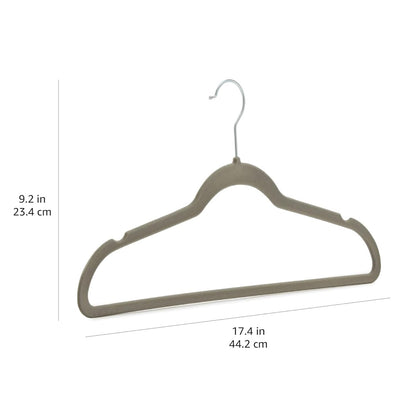 Amazon Basics Slim, Velvet, Non-Slip Suit Clothes Hangers, Gray/Silver - Pack of 30