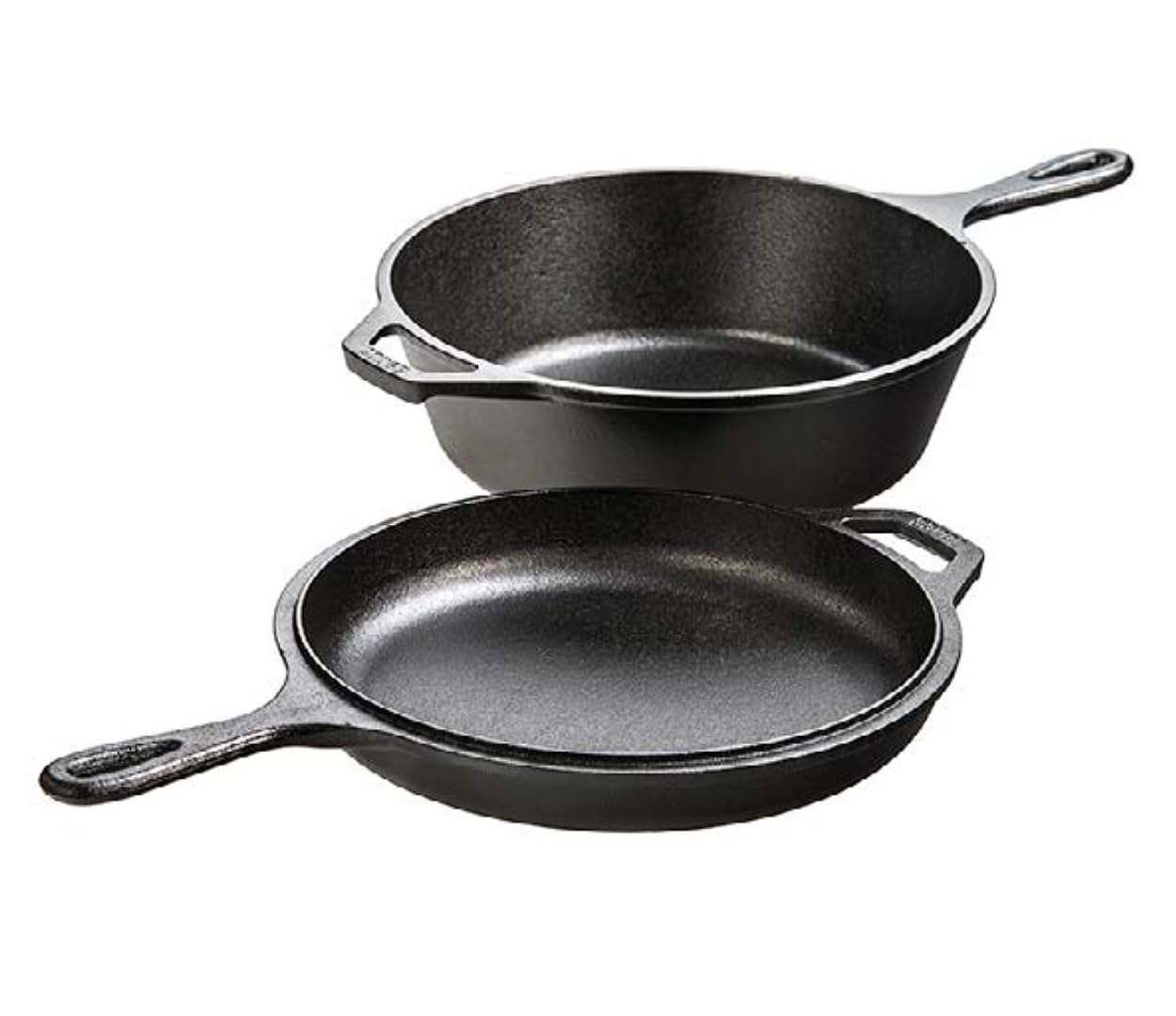 Lodge Pre-Seasoned 2-in-1 Cast Iron Combo Cooker - 3.2 Quart Deep Pot Cooker + 10.25 Inch Frying Pan - Use in the Oven, on the Stove, Grill, or Over a Campfire - Use to Sear, Sauté, Broil, Fry- Black