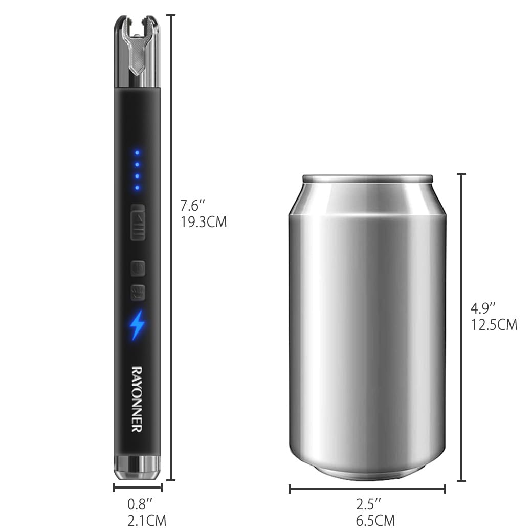 RAYONNER Lighter Electric Candle Lighters with Flashlight Windproof & Flameless USB Rechargeable with Safety Switch