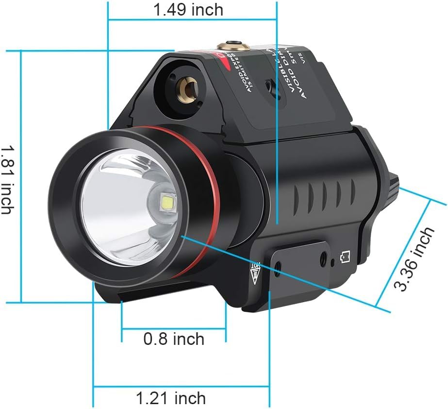 Feyachi LF-38 Red Laser Flashlight Combo 500 Lumen Tactical Light with Picatinny Rail Mount