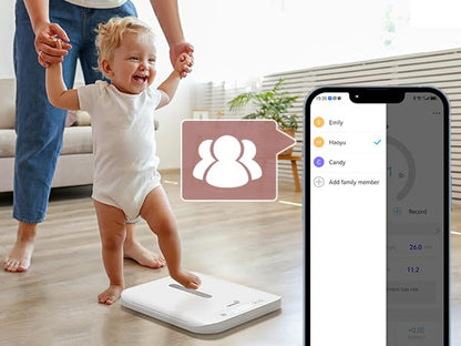 GROWNSY Smart Baby/Pet Scale,Digital Baby Weight Scale with App for Tracking Growth of Infant, Toddler,Puppy,and Cat—Supports Up to 330 lbs, with Hold Function, 27-inch Height Measurement,5 Units