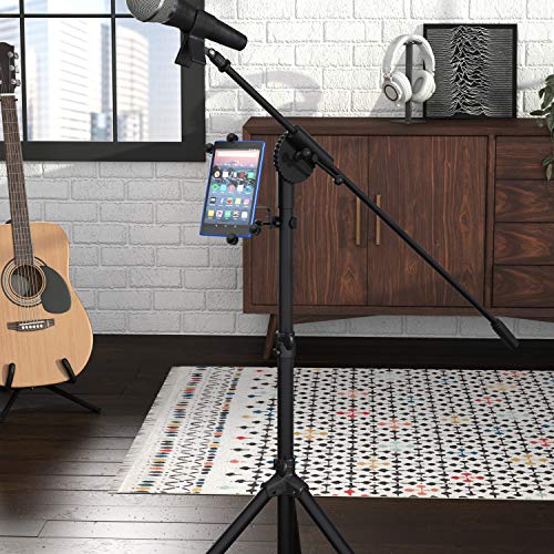 Amazon Basics Adjustable Tablet/iPad Mic Stand Holder for Music Performance, Black