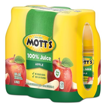 Mott's 100% Original Apple Juice, 8 Fl Oz Bottles, 24 Count (4 Packs Of 6), 2 Servings Of Fruit, 100% Fruit Juice, Gluten-free, Caffeine-free, Kosher, Contains No Artificial Colors Or Sweeteners