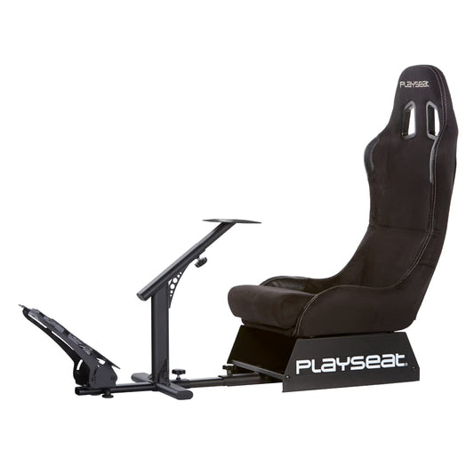 Playseat Evolution Sim Racing Cockpit | Comfortable & Adjustable | Compatible with All Steering Wheels & Pedals on The Market | Supports PC & Console | Racing Suede Edition