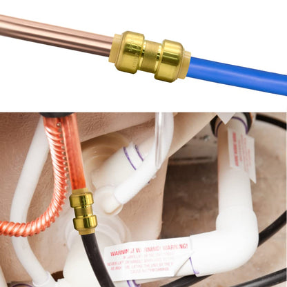 2/6/12 Pack Push-to-Connect Plumbing Fittings, 1/2" Pushfit Straight Fittings with Disconnect Clip for Copper, PEX, CPVC Pipe (1/2" Straight, 2)