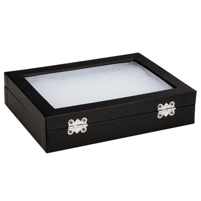 Juvale Insect Display Case - 8 x 6 x 1.8 in, Black - Glass Top & Removable Foam Pinning Board - Bug Display Box & Specimen Case for Butterflies, Moths & Other Insects