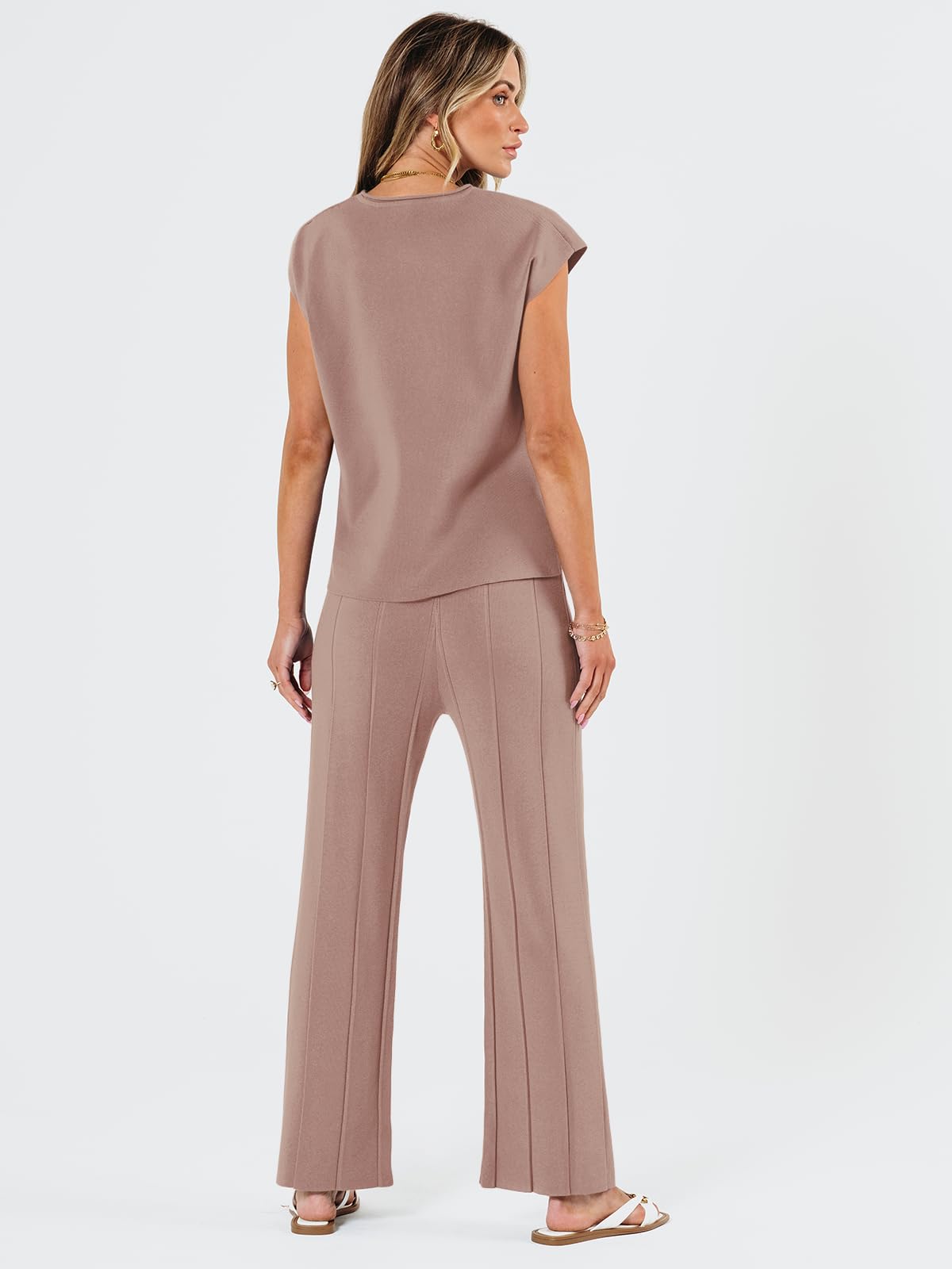 LILLUSORY 2 Piece Sets for Women Summer Vacation 2025 Lounge Outfits Matching Two Pcs Spring Knit Tracksuits Sweat Suits LightPink S