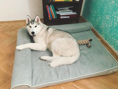 PetFusion BetterLounge Orthopedic Dog Bed | Solid CertiPUR-US Memory Foam, Waterproof liner | Medium / Large & XL | Removable Micro-Suede Cover Available Separately, 1 YR Warr,Grey