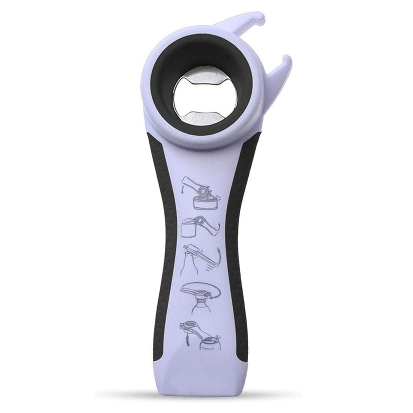 OYSIR 5 in 1 Lids off Jar Opener, Bottle Opener, Ideal For Women, Kids, Seniors - for Multipurpose Kitchen Tool, Easy open. White