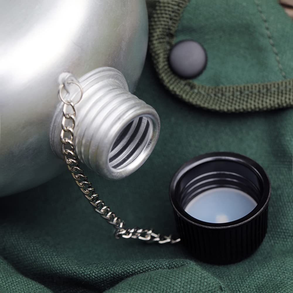 Lixada Military Canteen Set 3pcs Portable Camping Cookware Set Cooking Pots Military Canteen Wooden Stove Cup Set for Camping Hiking Backpack