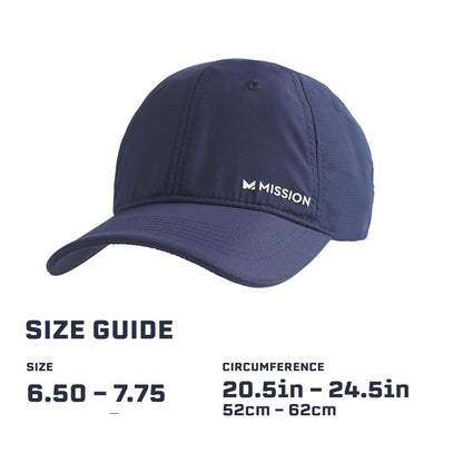 MISSION Cooling UPF Performance Hat - Unisex One Size Cap for Workouts, Golf & Running - Sweat & Water Activated Technology (Navy)