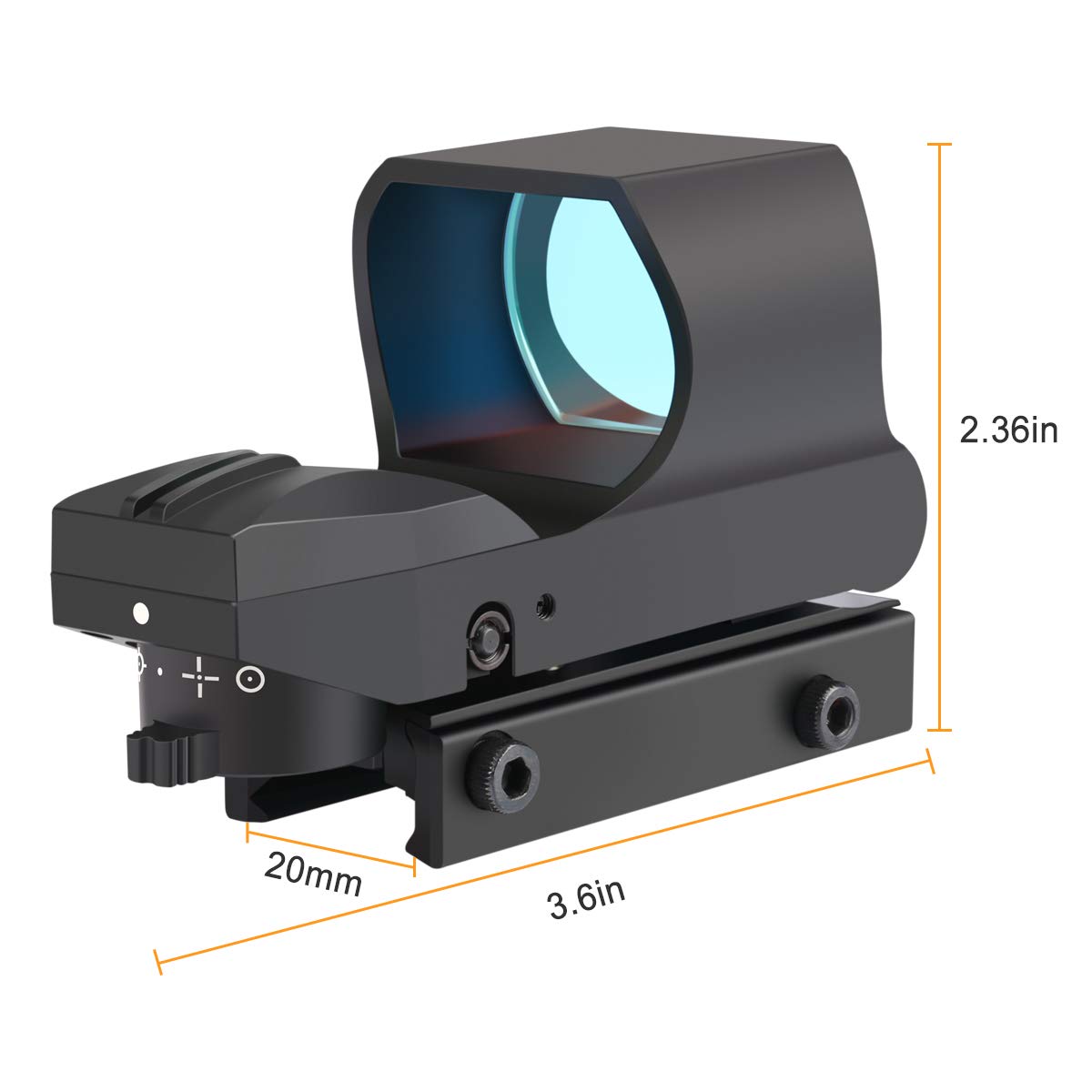 Feyachi RS-30 Reflex Sight, Multiple Reticle System Red Dot Sight with Picatinny Rail Mount, Absolute Co-Witness