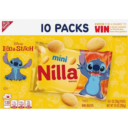 NILLA Wafers Mini Cookies, Vanilla Wafers, 10 Snack Packs