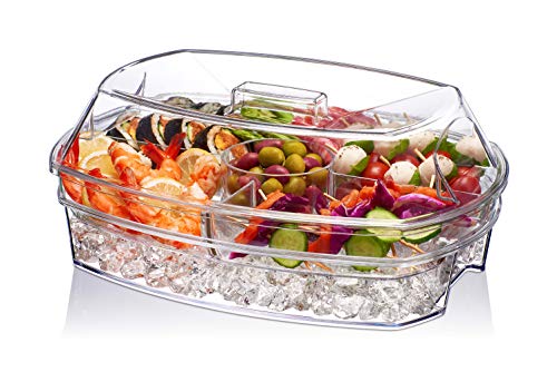 Prodyne Ice Party Platter, 15 1/2" x 11" x 6", Clear