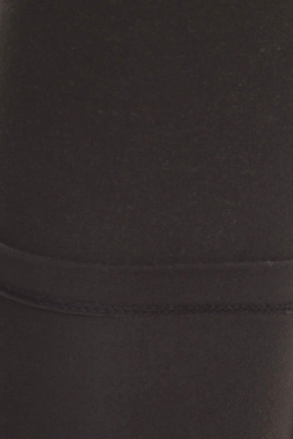 Leggings Depot Womens 1" Waistband High Waisted Solid Leggings Pants (Full Length, Black, One Size)