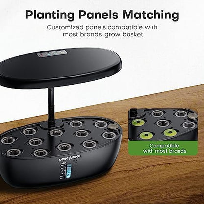 Ahopegarden Indoor Garden Hydroponics Growing System: 12 Pods Plant Germination Kit Garden Kit Growth Lamp Countertop with LED Grow Light Hydrophonic Planter Grower Harvest Vegetable Lettuce