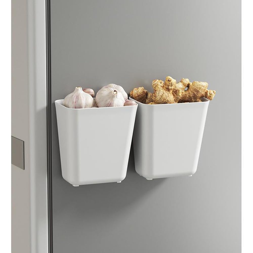 Nmgkokew 4 Piece Kitchen Cabinet Door Storage Box,Self Adhesive Wall Mounted Storage Box,Wardrobe/Bathroom/Refrigerator Small Items Organizer