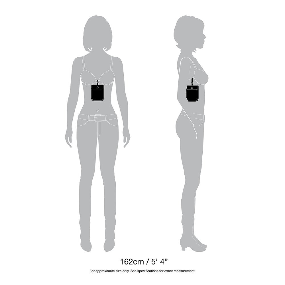 Pacsafe Coversafe S25 Hidden Undercover Travel Bra Pouch for Women (Washable) - Stash up to 6 Credit Cards plus Money and Key with Adjustable, Elastic Strap; Suitable for all Bra Sizes (Black)