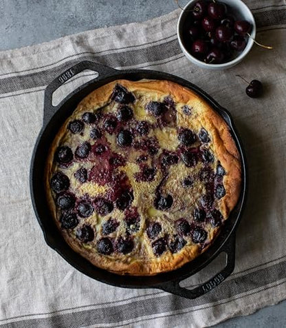 Lodge 12 Inch Pre-Seasoned Cast Iron Skillet - Dual Assist Handles - Use in the Oven, on the Stove, on the Grill, or Over a Campfire - Black