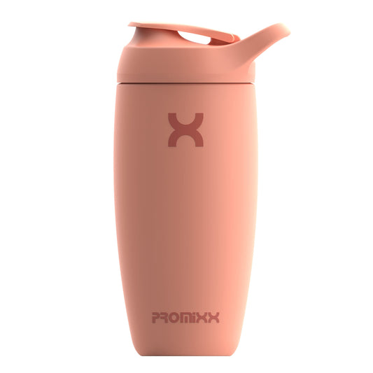 Promixx Pursuit Shaker Bottle Insulated Stainless Steel Water Bottle and shaker Cup, 18oz, Coral