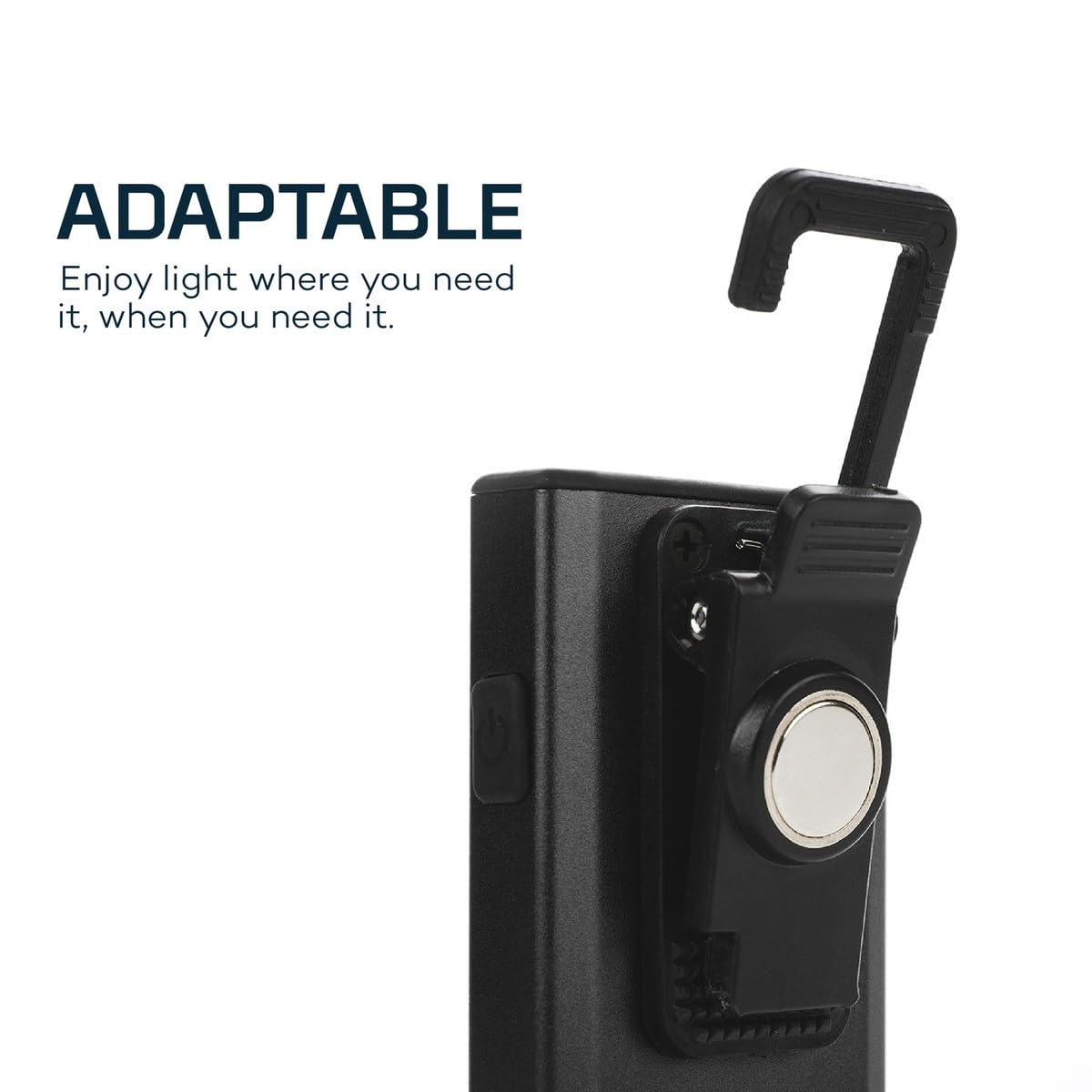 NEBO SLIM Pocket Flashlight | 500 Lumens, Rechargeable Mini EDC Work Light, Magnetic Base & Dimmable Brightness, Durable & Water Resistant, Includes Charging Cable — Black