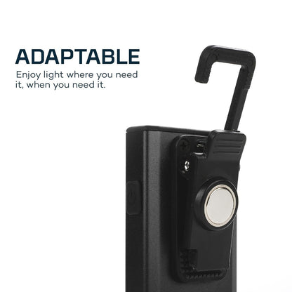 NEBO SLIM Pocket Flashlight | 500 Lumens, Rechargeable Mini EDC Work Light, Magnetic Base & Dimmable Brightness, Durable & Water Resistant, Includes Charging Cable — Black