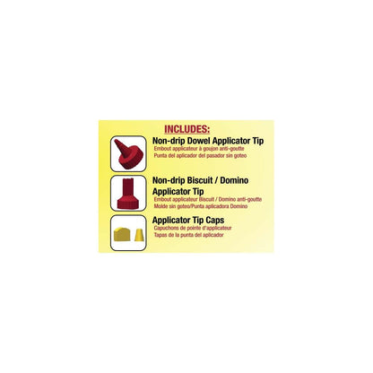 Milescraft 5223 Glue Mate 450-15oz. (450ml) Precision Wood Glue Bottle - Anti-Drip - Dowel and Biscuit Tips Included - Easy Flow Multi-Chamber Design - Ideal for Woodworking