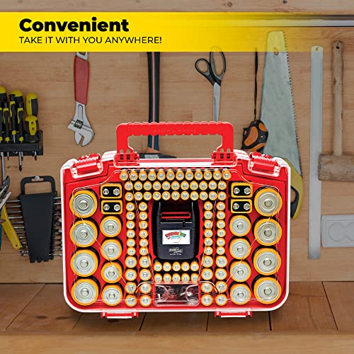 Ontel Battery Daddy Smart - Battery Organizer Storage Case with Tester, Stores & Protects Up to 150 Batteries, Clear Locking Lid, As Seen On TV, Smart - 150 Batteries (BADAS-MC4)