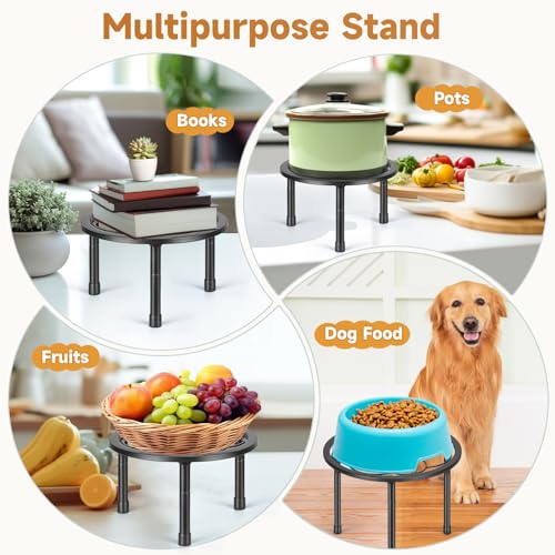 Amaoot 5 Pack Metal Plant Stand, Anti-Rust Iron Plant Stands for Indoor and Outdoor, Heavy Duty Flower Pot Stands for Multiple Plant, Black Potted Plant Holder for Garden Home (5 Pack Black)