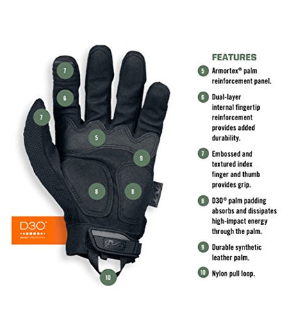 Mechanix Wear: M-Pact Covert Tactical Gloves with Secure Fit, Touchscreen Capable Safety Gloves for Men, Work Gloves with Impact Protection and Vibration Absorption (Black, Large)