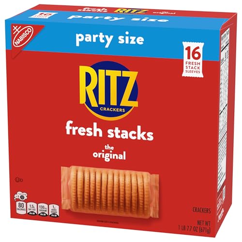 RITZ Fresh Stacks Original Crackers, Party Size, Travel Snacks, 23.7 oz (16 Multi Snack Packs)