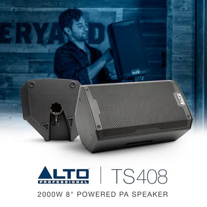 ALTO TS408 2000W 8" Powered PA Speaker with 3 Channel Mixer, Bluetooth Streaming, Wireless Loudspeaker Linking, DSP and ALTO App