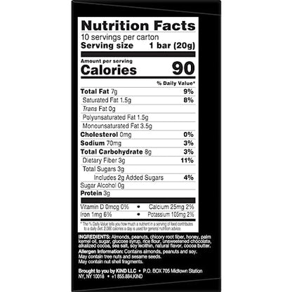 KIND Minis, Dark Chocolate Nuts & Sea Salt, Healthy Snacks, Gluten Free, Low Calorie Snacks, Low Sugar, 10 Count