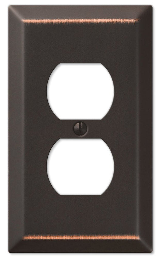 Amerelle 163DDB Century Wallplate, 1 Duplex, Steel, Aged Bronze, 1-Pack