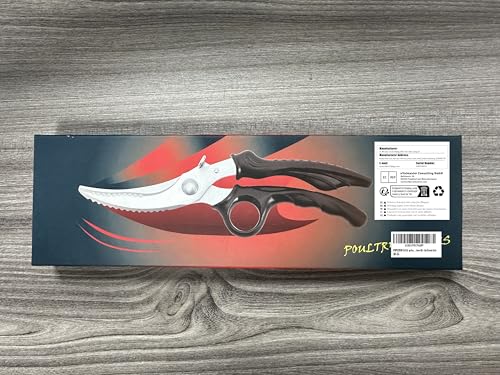 PURPLEBIRD Heavy Duty Poultry Shears, Spring Loaded Kitchen Scissors, Dishwasher Safe Stainless Steel Cooking Scissors, Multipurpose Kitchen Shears for Cutting Chicken and Meat Black
