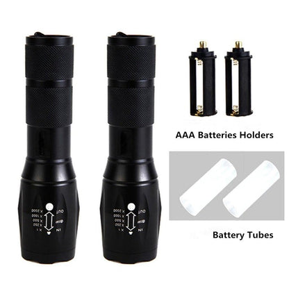 LED Flashlight 2 Pack, Small Flashlights High Lumens with 5 Modes, Waterproof Zoomable Tactical Flash Light for Camping Biking Hiking Outdoor Home Emergency, Camping Essentials Gear