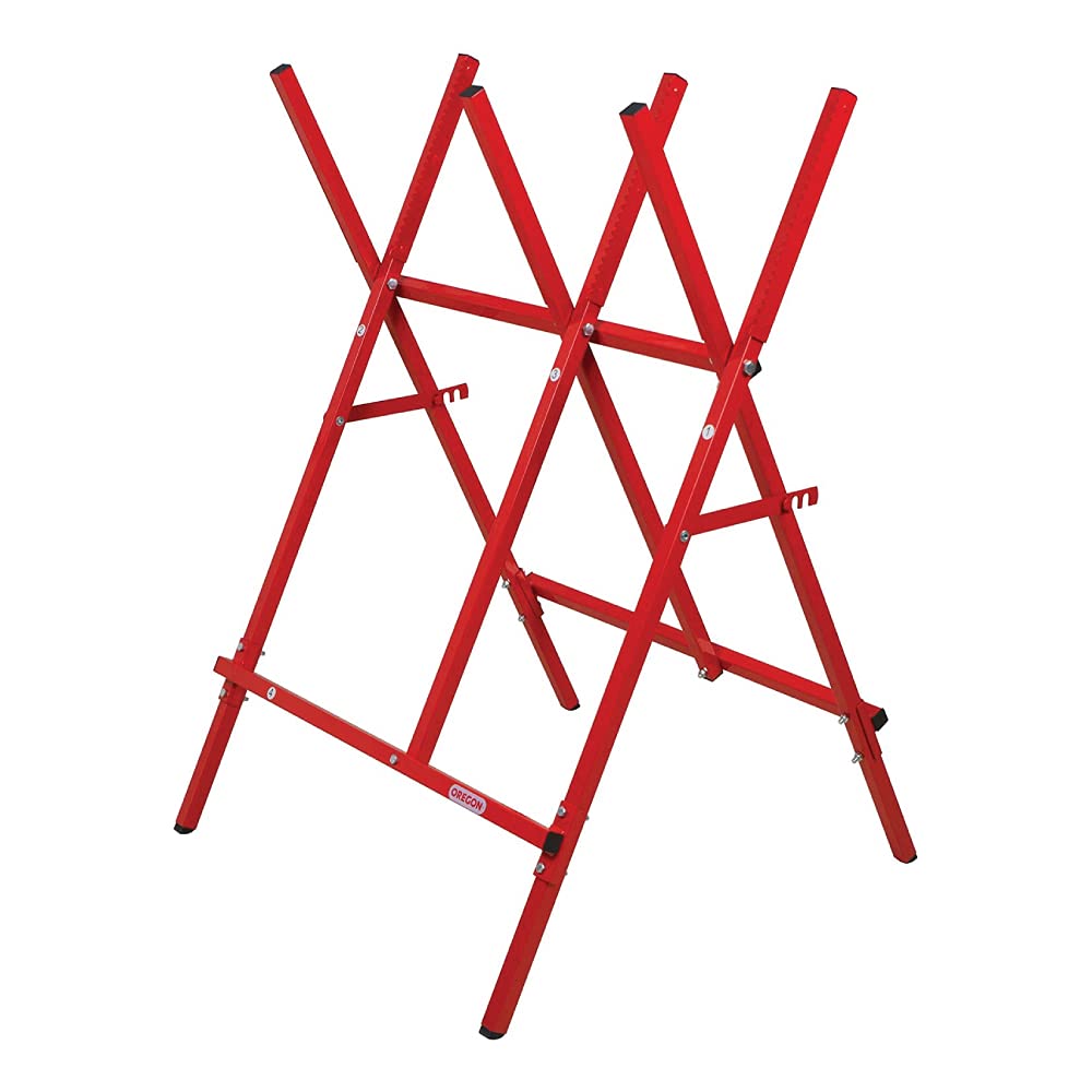 Oregon Steel Log Saw Horse, Foldable & Adjustable Sawbuck, 10 Inch Log Capacity, Folding Wood Cutting Stand, for Logging, Splitting & Firewood (584145)