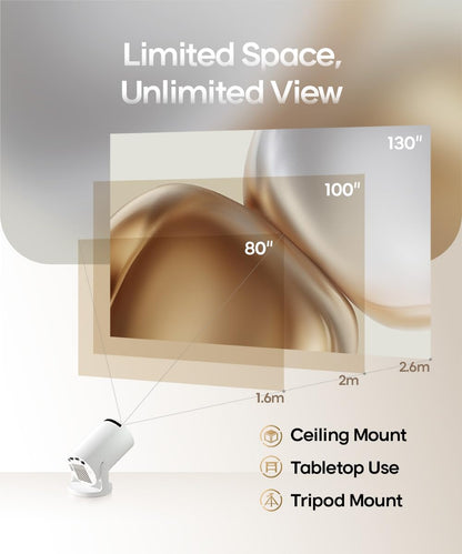 Magcubic 2025 Upgraded HY300PRO Mini Projector with WiFi and Bluetooth, Portable Projector 4K Support, Auto Keystone, 180 Degree Rotation, Smart Proyector for Home Outdoor Android 11