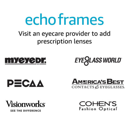 Amazon Echo Frames, an Alexa device (newest model), Smart glasses with Alexa, Modern Rectangle frames in Charcoal Gray with blue light filtering lenses