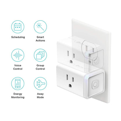 Kasa Smart Plug Mini with Energy Monitoring, Smart Home Wi-Fi Outlet Works with Alexa, Google Home & IFTTT, Wi-Fi Simple Setup, No Hub Required (KP115), White